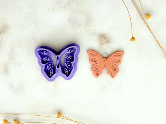Mystic Eye Butterfly Polymer Clay Cutter | Eye Wings Moth Butterfly Cutter | 3D Printed Embossed Clay Cutter for Jewelry