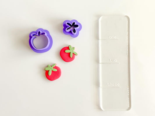Tomato Polymer Clay Cutter Set – 3D Printed Clay Earring Cutters – Kawaii Fruit Veggie Cutter – DIY Tomato Jewelry Clay Tools