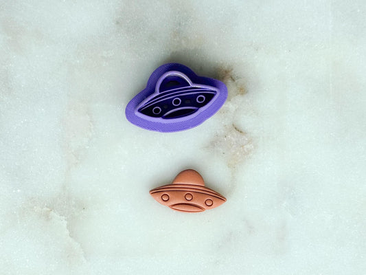 UFO Spaceship Polymer Clay Cutter | Alien Spaceship Clay Cutter | 3D Printed Embossed Cutter for Jewelry & Crafts