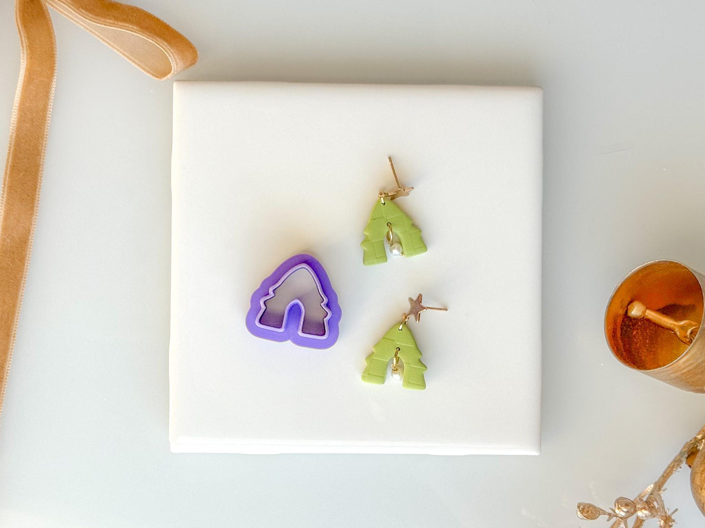 Christmas Tree Arch Clay Cutter | Polymer Clay Earring Cutter | Holiday Tree Clay Tool
