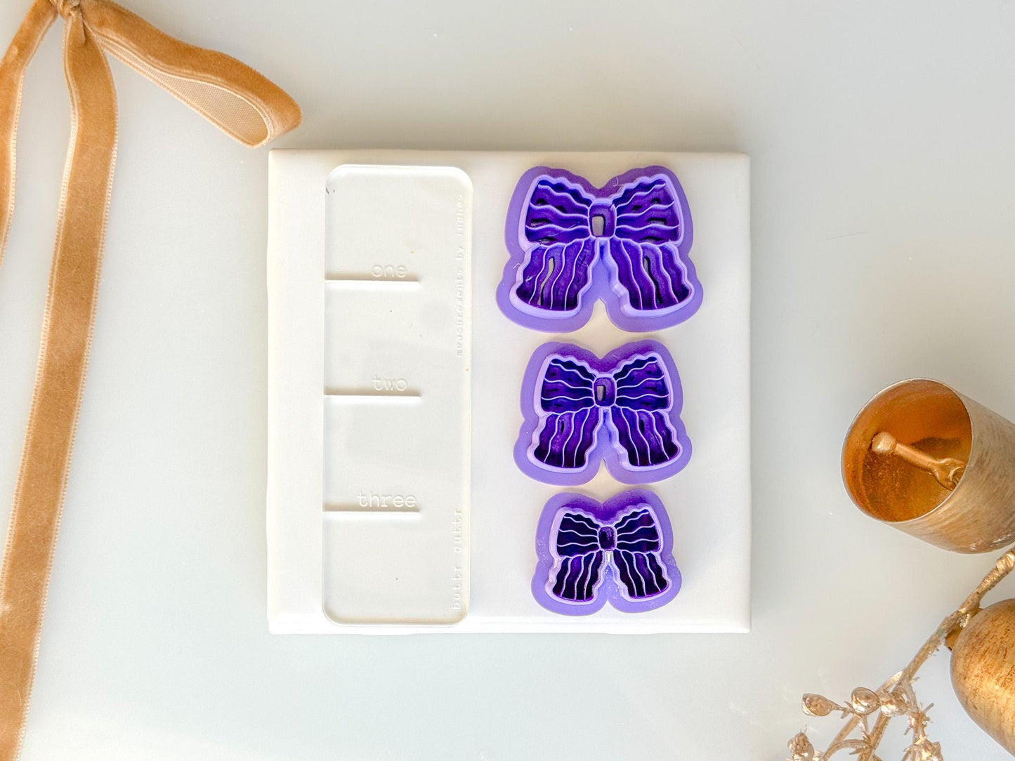 Wavy Bow Clay Cutter for Earrings | 3 Sizes Available | Polymer Clay Jewelry Tool | ButtrCuttr Sharp PLA Cutter