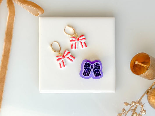 Wavy Bow Clay Cutter for Earrings | 3 Sizes Available | Polymer Clay Jewelry Tool | ButtrCuttr Sharp PLA Cutter