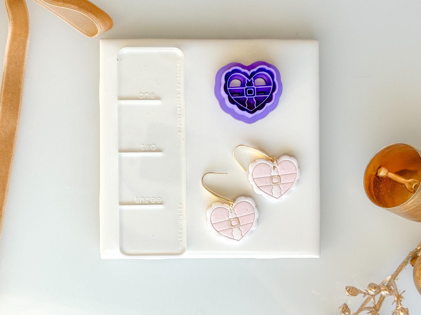 Santa Heart Clay Cutter | Polymer Clay Earring Tool | Christmas Valentine Cutter | Cute Santa heart | ButtrCuttr