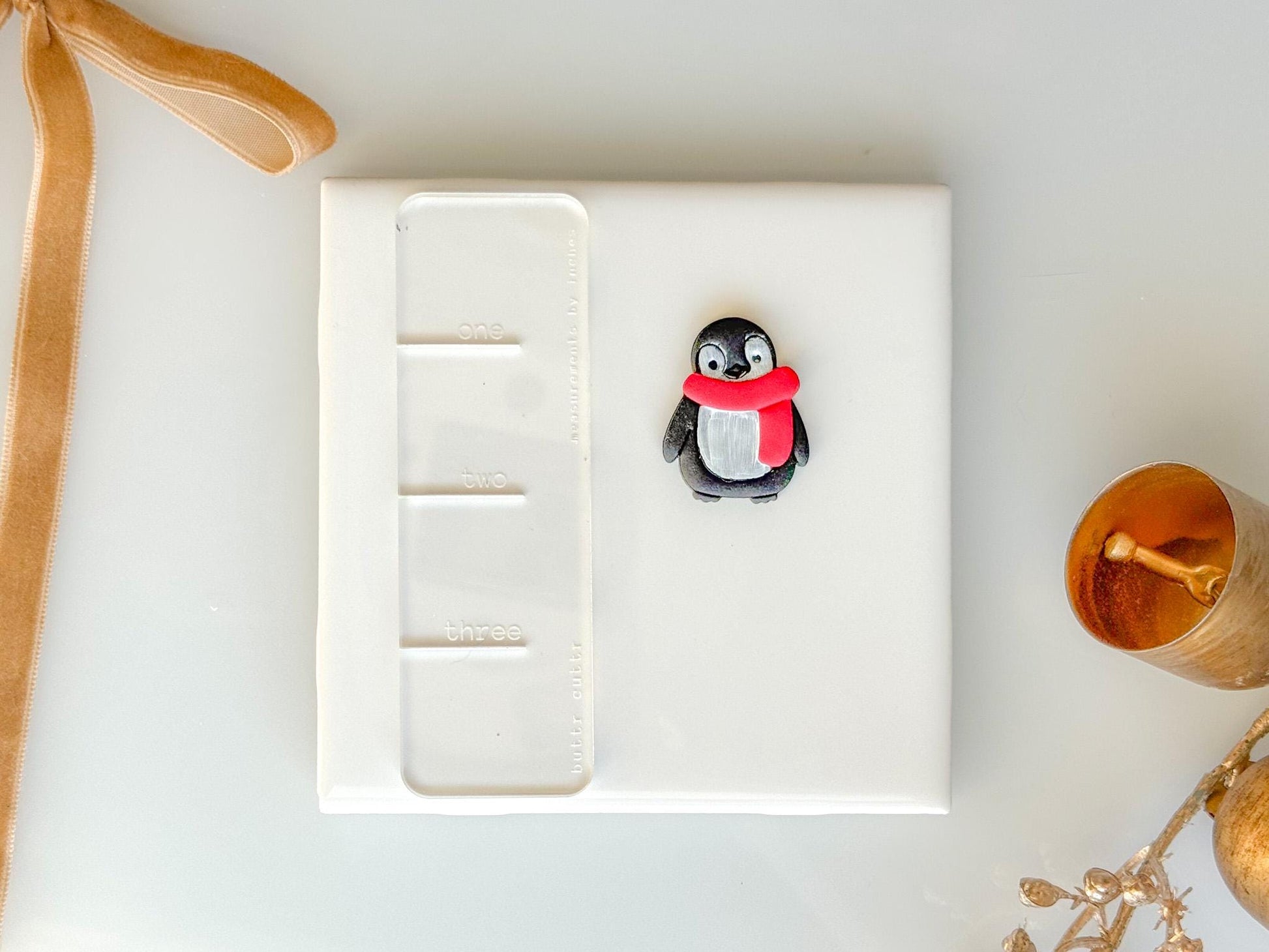 Penguin Polymer Clay Cutter Set | Winter Earring Cutter with Scarf | 1.25” Clay Cutter | Mirrored Option