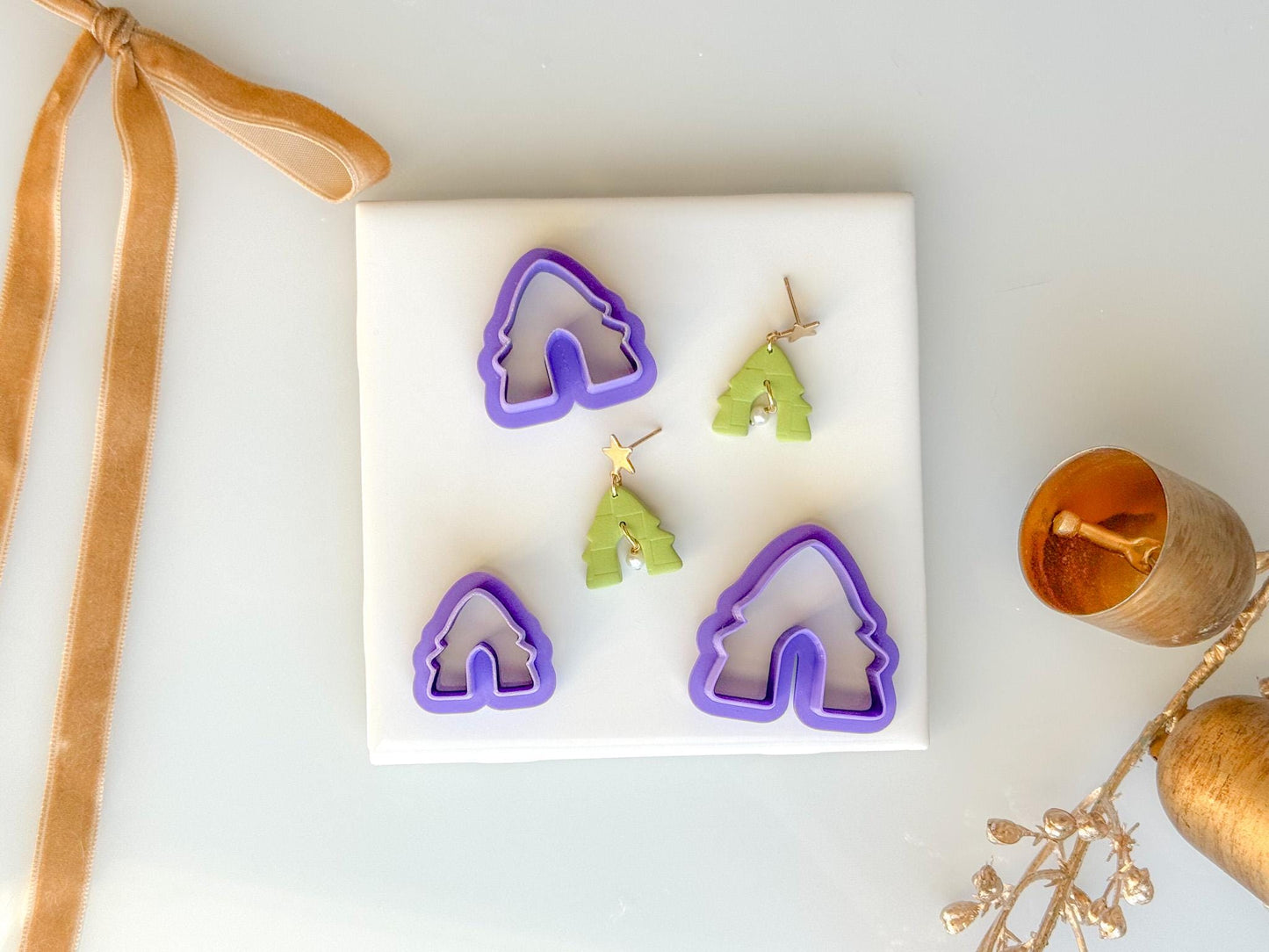 Christmas Tree Arch Clay Cutter | Polymer Clay Earring Cutter | Holiday Tree Clay Tool