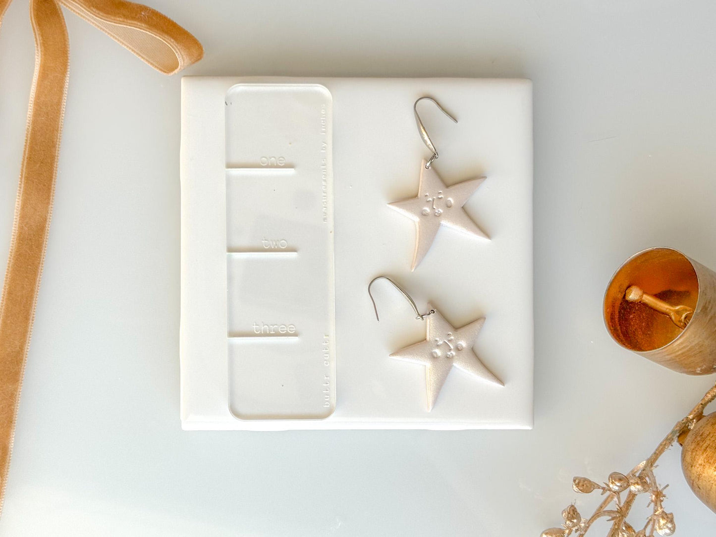 Whimsy Christmas Star Clay Cutter with Cute Face | Polymer Clay Earring Cutter | Kawaii Holiday Earring Tool | Mirrored Option