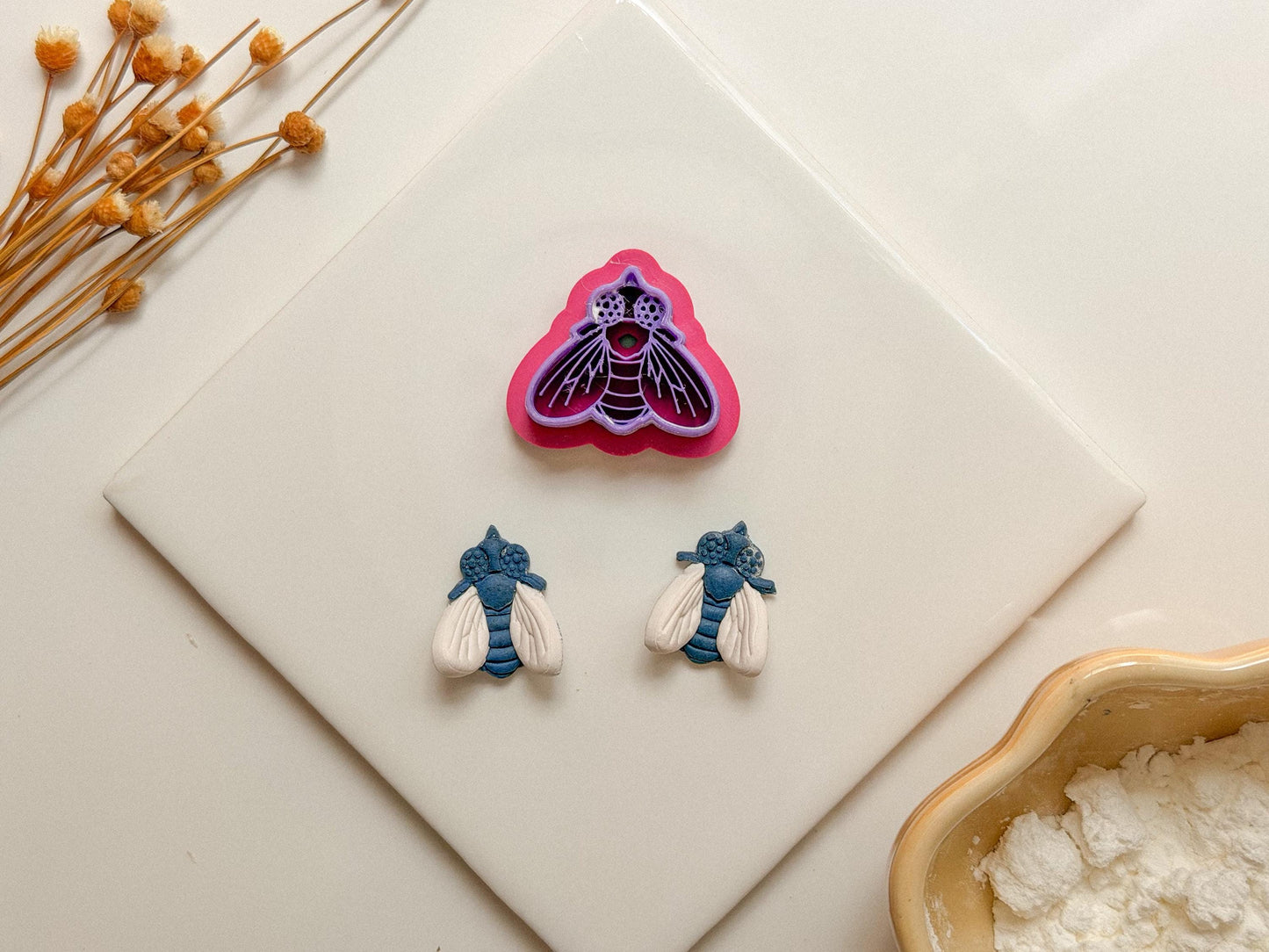 House Fly Polymer Clay Cutter, 1" and 1.5" options, Bug Clay Cutter, buttr cuttr