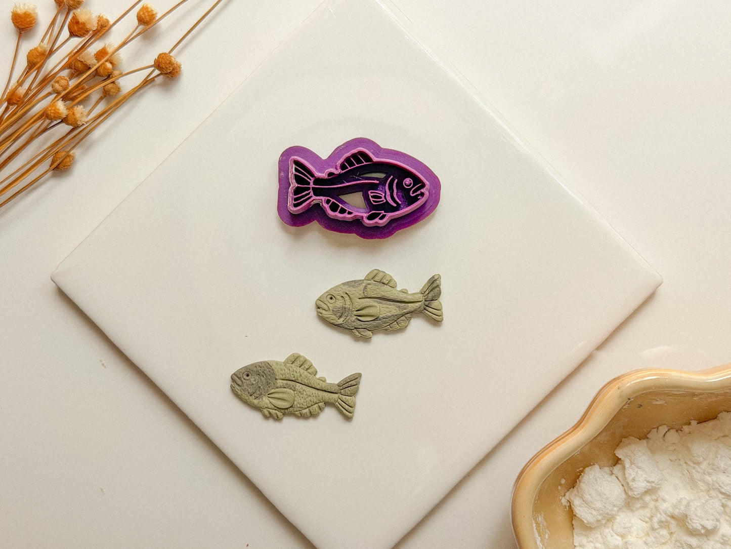 Fish Clay Cutter, Nature Jewelry Making Tool, Available Sizes (.75, 1.25, 1.75 inch), buttr cuttr
