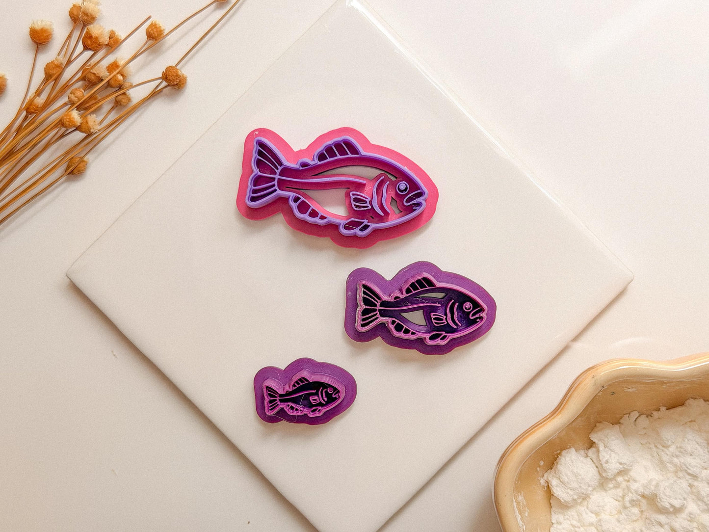 Fish Clay Cutter, Nature Jewelry Making Tool, Available Sizes (.75, 1.25, 1.75 inch), buttr cuttr