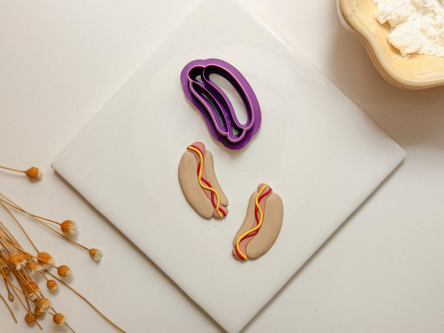 Hot Dog Clay Cutter, Jewelry Making Tool, Available Sizes (.5, .75, 1, 1.25, 1.5 inch) Mirrored option
