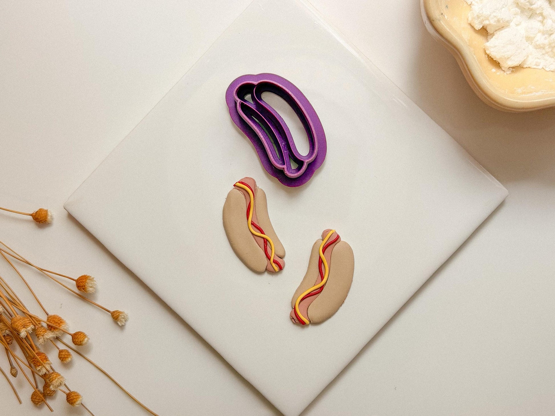 Hot Dog Clay Cutter, Jewelry Making Tool, Available Sizes (.5, .75, 1, 1.25, 1.5 inch) Mirrored option