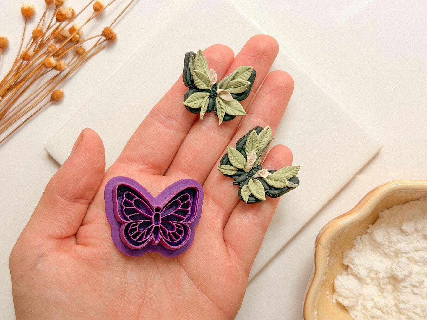 Butterfly Clay Cutter, Nature Jewelry Making Tool, (.75, 1.25, 2 inch) With or Without Leaf cutter