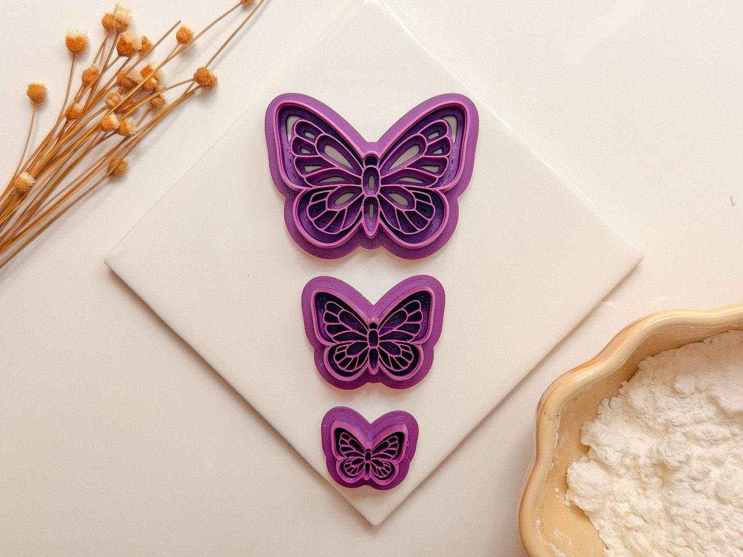 Butterfly Clay Cutter, Nature Jewelry Making Tool, (.75, 1.25, 2 inch) With or Without Leaf cutter
