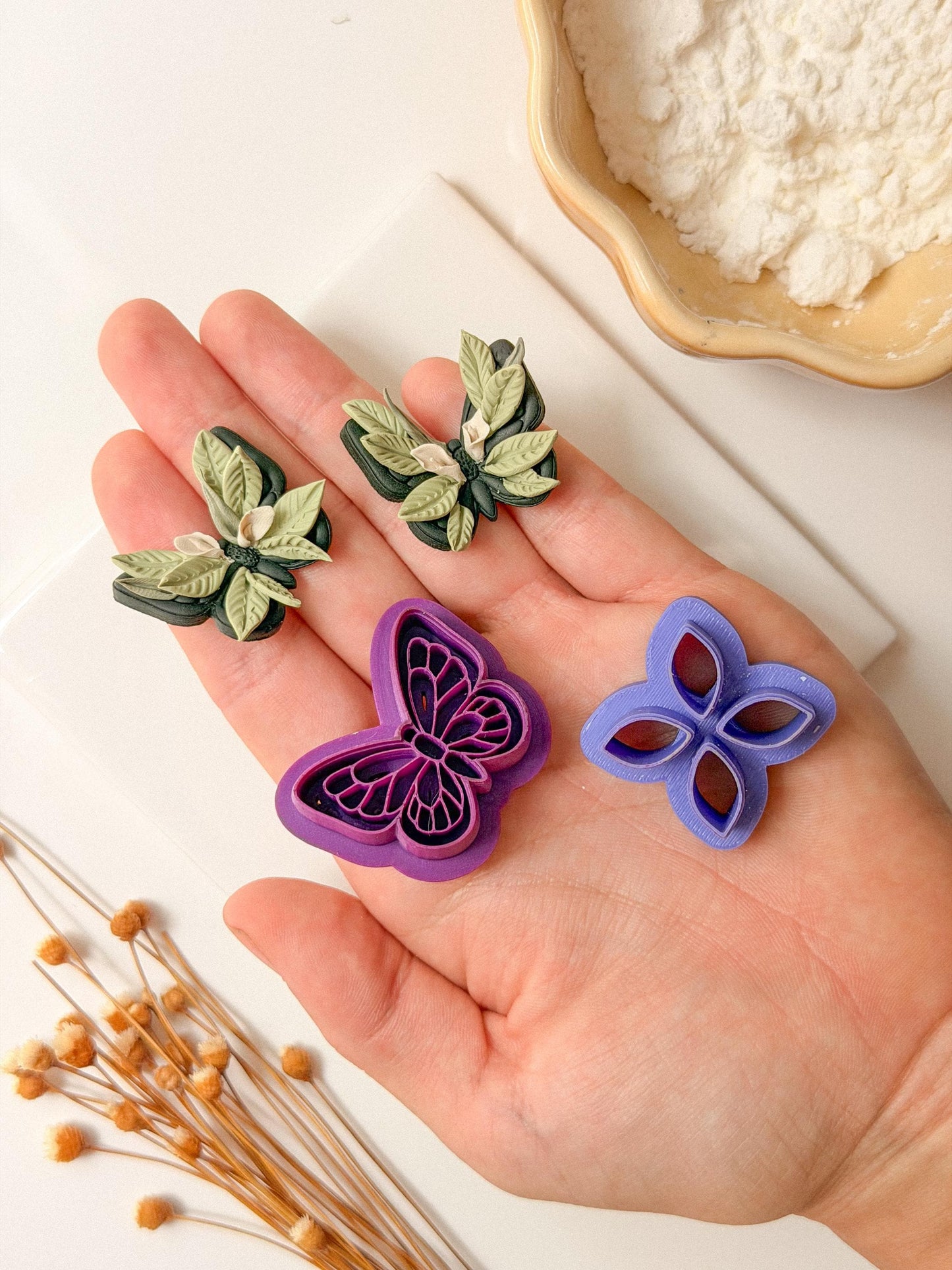 Butterfly Clay Cutter, Nature Jewelry Making Tool, (.75, 1.25, 2 inch) With or Without Leaf cutter