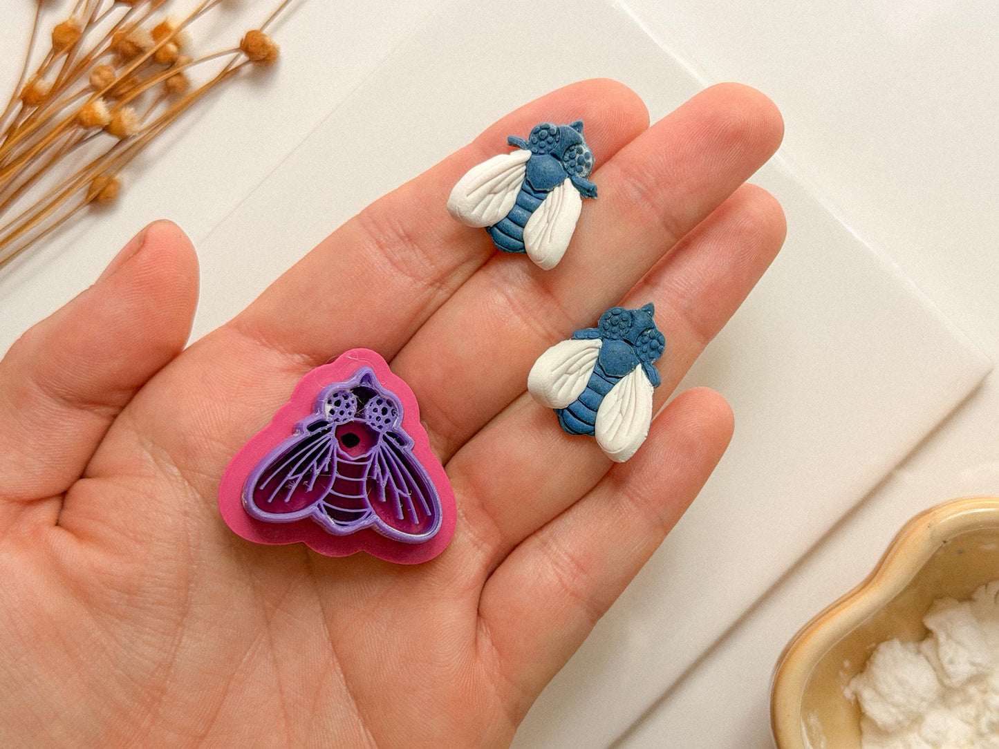 House Fly Polymer Clay Cutter, 1" and 1.5" options, Bug Clay Cutter, buttr cuttr