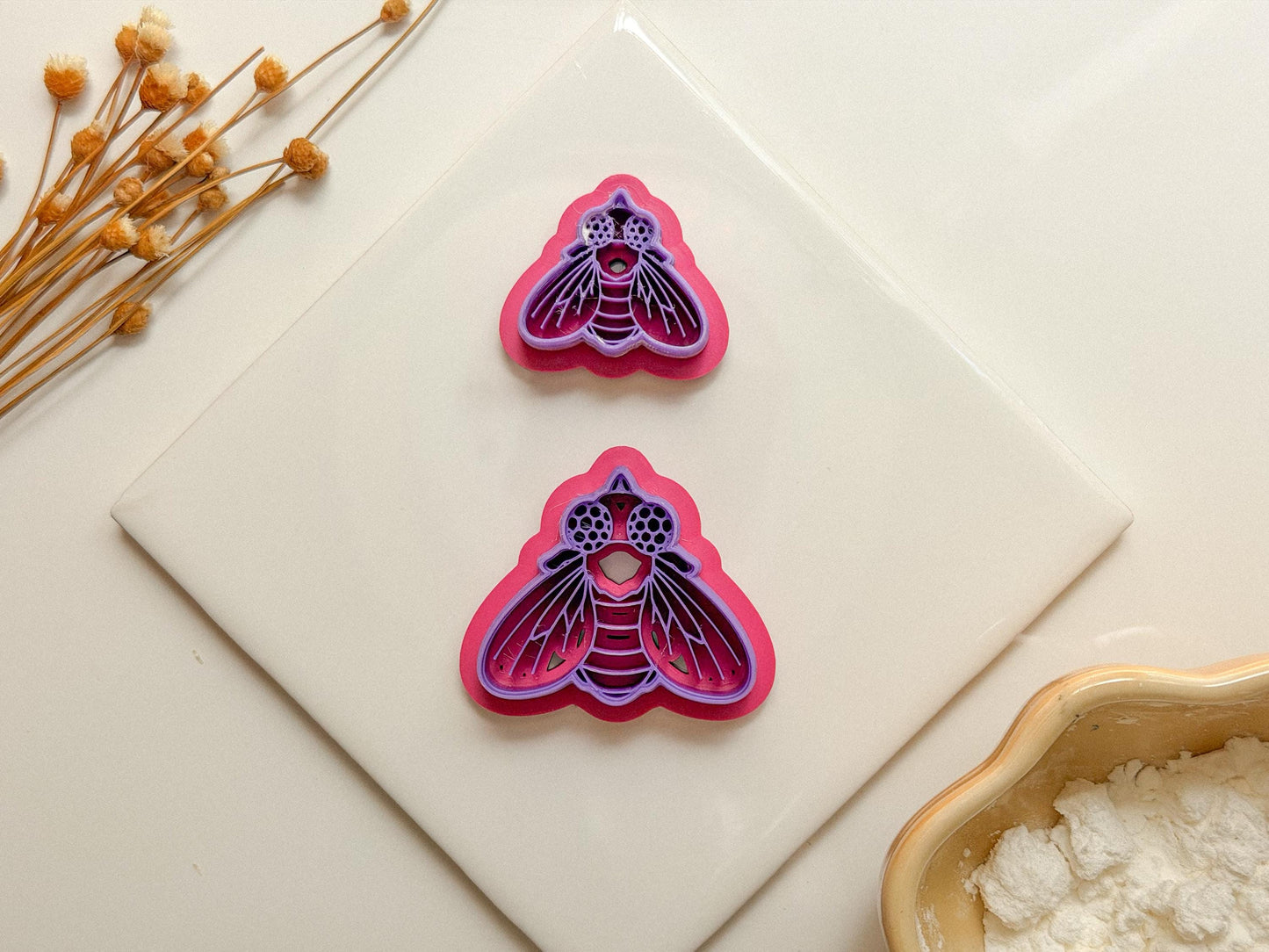 House Fly Polymer Clay Cutter, 1" and 1.5" options, Bug Clay Cutter, buttr cuttr