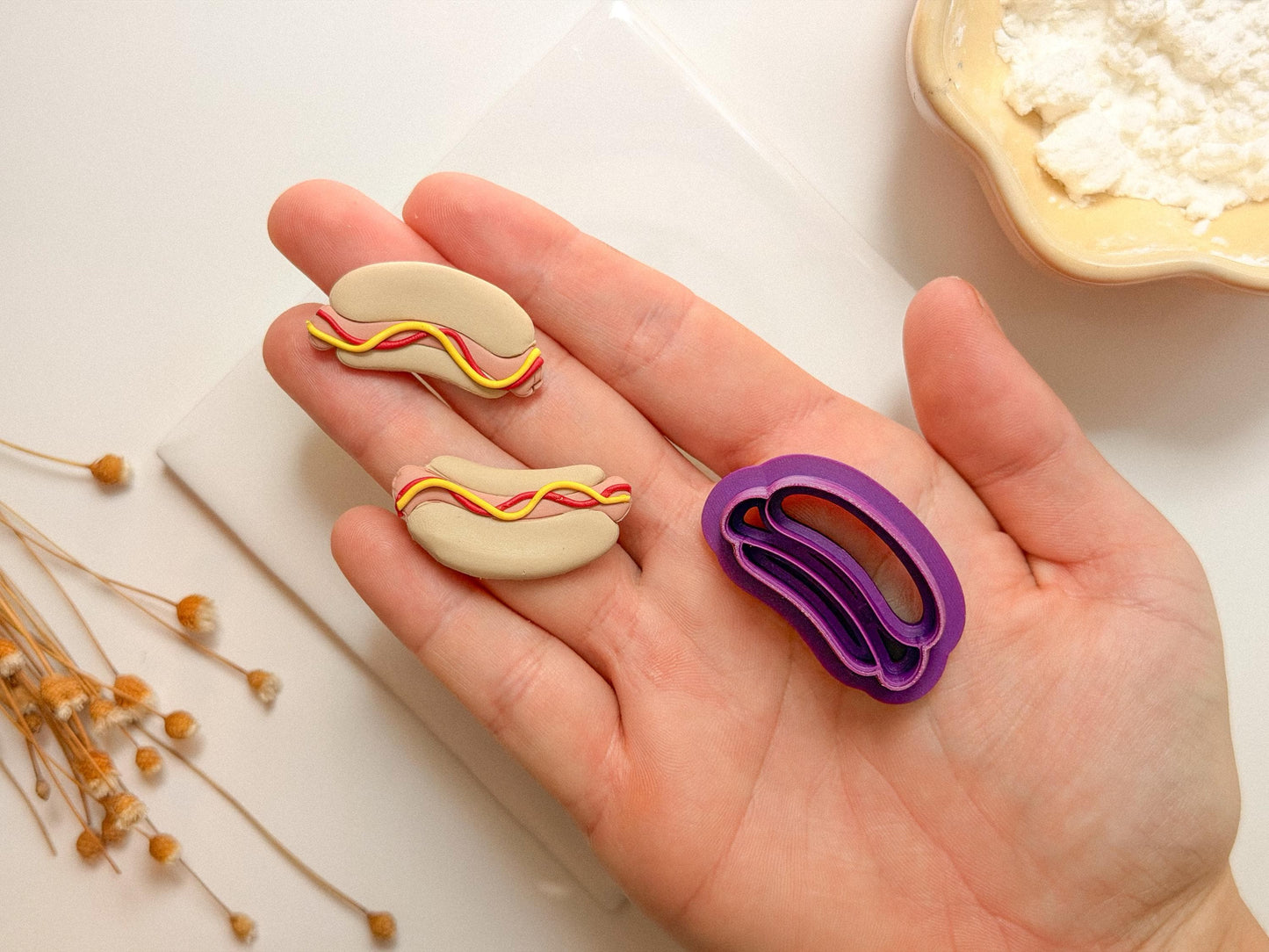 Hot Dog Clay Cutter, Jewelry Making Tool, Available Sizes (.5, .75, 1, 1.25, 1.5 inch) Mirrored option