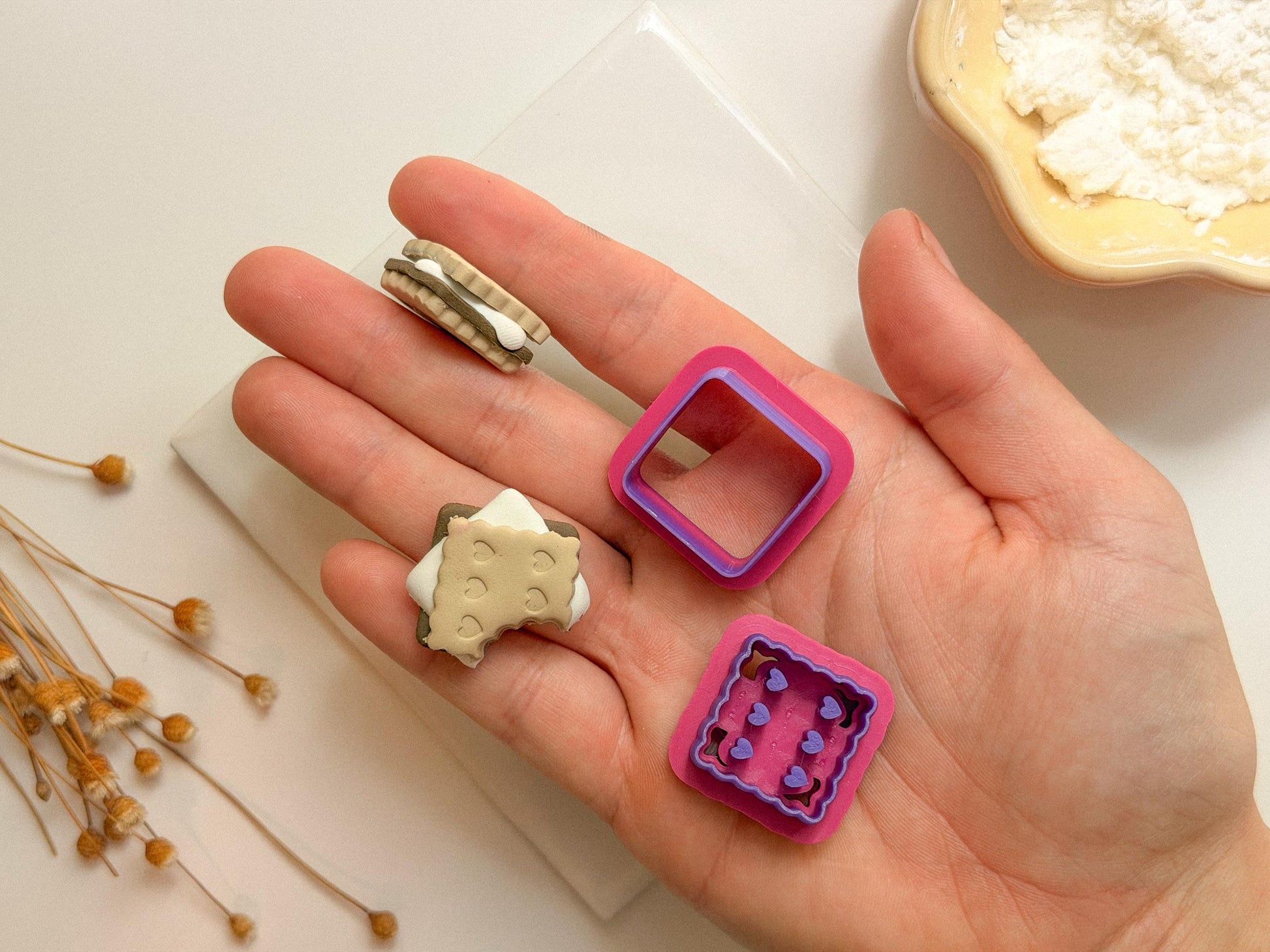 Campfire S'mores Clay Cutter, Jewelry Making Tool, Nature Camping (2 Sizes)