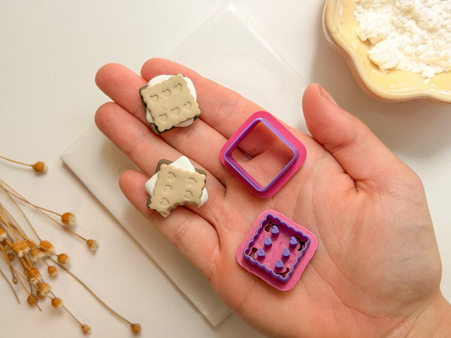 Campfire S'mores Clay Cutter, Jewelry Making Tool, Nature Camping (2 Sizes)