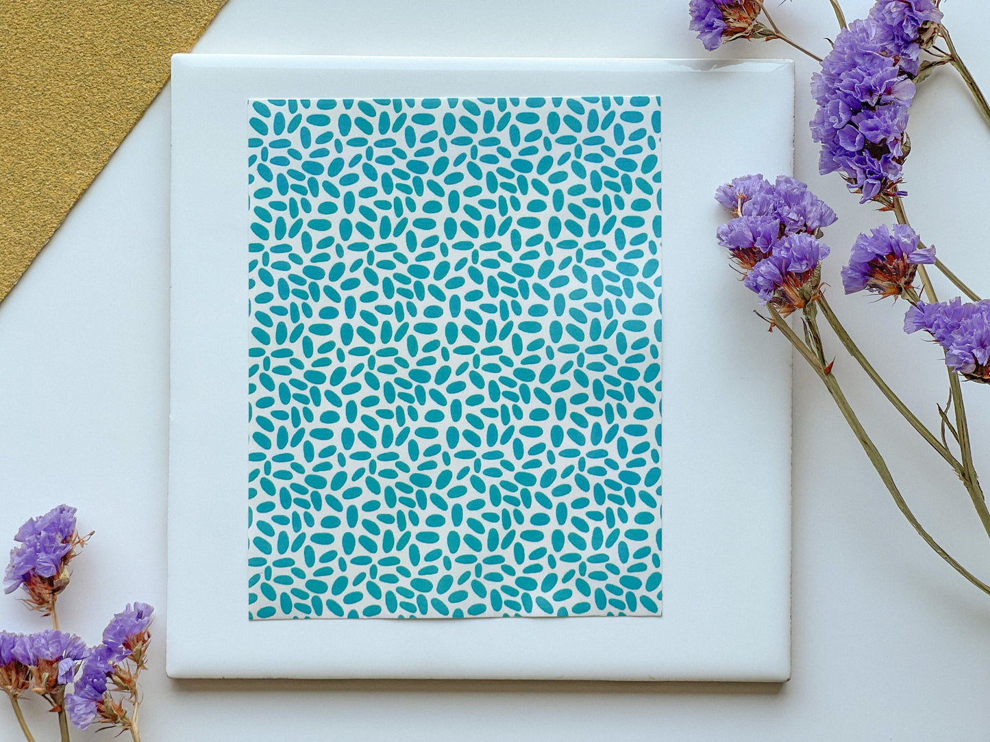 Green dot Pattern Clay Transfer Sheet, 4x5 inches